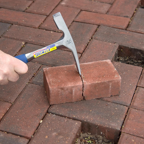 Estwing 24 oz. Bricklayer Mason’s Smooth Face Hammer Blue Shock Reduction Grip - Picture 6 of 6