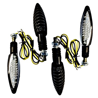 4x LED Mini Indicator Arrow Motorcycle Quad Atv Custom Black Orange Short KTM G