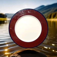 PAGNOSSIN ITALY  PLATTER CHOP PLATE IRONSTONE BURGUNDY RED TREVISO 12.25"D