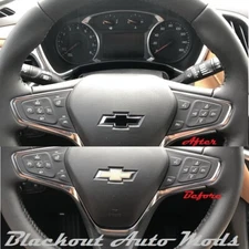 Matte Black Vinyl BowTie Steering Wheel Emblem Overlay Decal Chevrolet Malibu