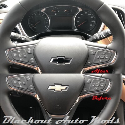 Matte Black Vinyl BowTie Steering Wheel Emblem Overlay Decal Chevrolet Camaro