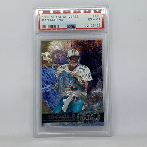 Dan Marino Metal Universe Insert 1997 Skybox Metal Universe Football #140 PSA 6
