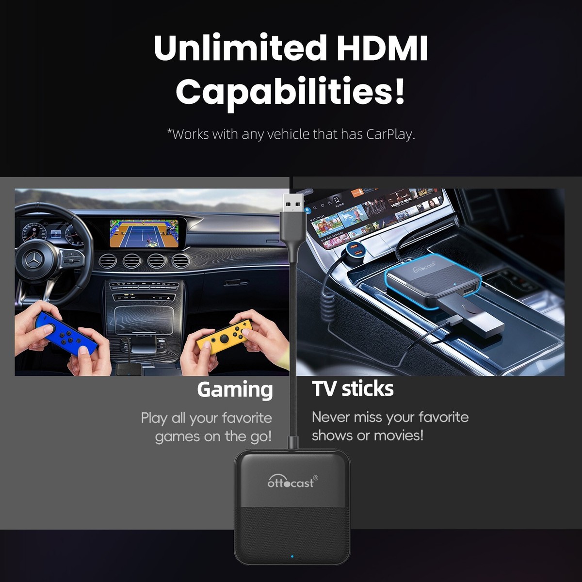 Ottocast Express Car TV Mate Max 2K HDMI Multimedia Player