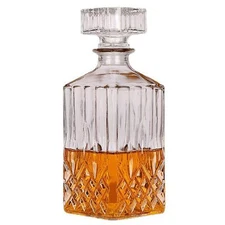 Liquor Whiskey Decanter Vintage Glass Crystal Bottle Wine Stopper Bar Scotch Rum