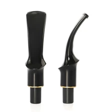 2pcs 9mm Filter Bent Curved Saddle Stem Mouthpiece Replace Freehand Tobacco Pipe