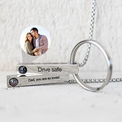 Customized Photo Projection Necklace Stainless Steel Partner Gift Engraved Name - 第 12/13 張圖片