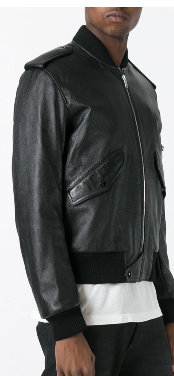Giacca bomber uomo Saint Laurent in pelle. 54 L. $4000