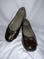 Ecco Brown Women Bow Leather Flats Size 6-6.5 US/ 37 EU EXCELLENT CONDITION