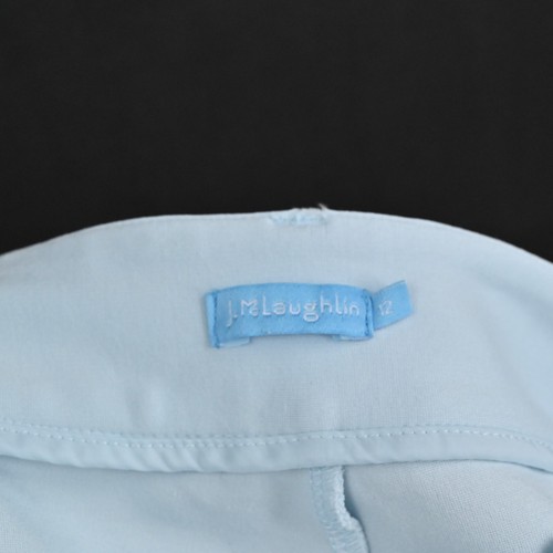 J MCLAUGHLIN Womens Pants Size 12 Light Blue Slit Hem Stretch Crop High Rise - Picture 6 of 13