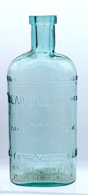DEAD STUCK FOR BUGS (PIN THRU BUG) 1880s GOTTLIEB Version BOTTLE, 6.75'' SM SIZE