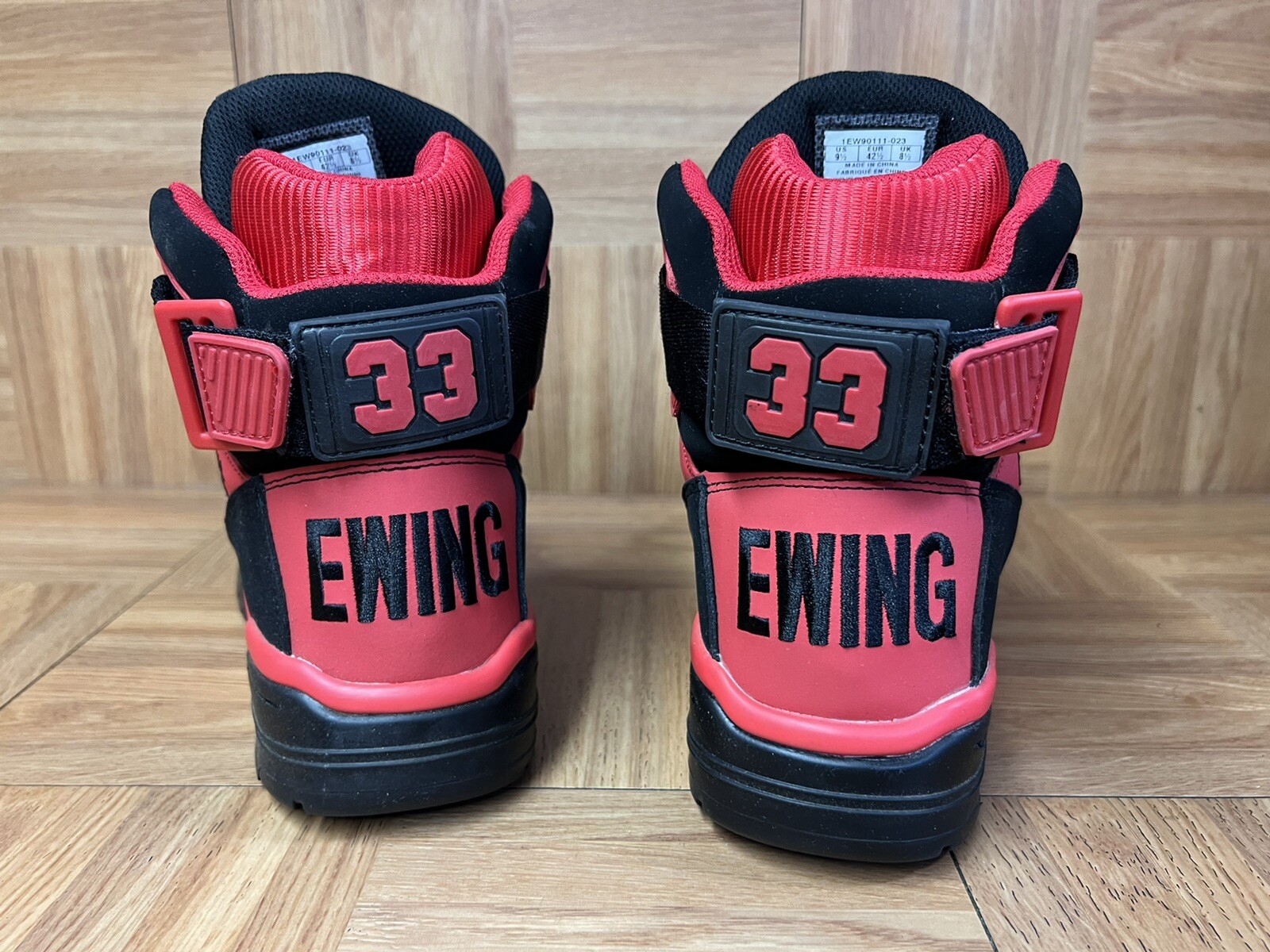 RARE🔥 Patrick Ewing Athletics 33 Hi Black Red Chili Pepper Shoes Sz 9.5 Men's image 8