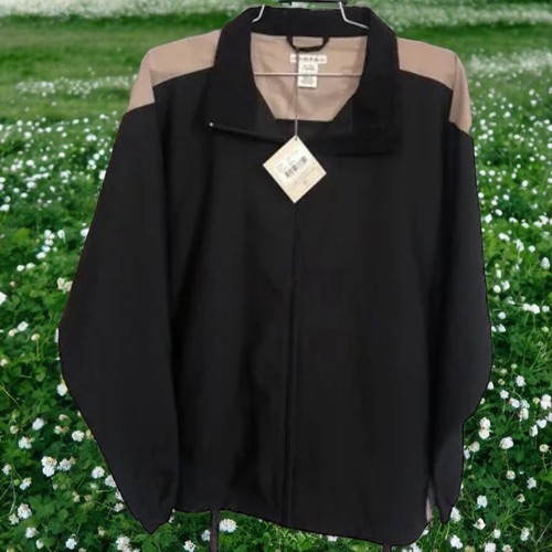 Cutter & Buck black tan windbreaker Zip Up jacket Ladies Size XL Golfing