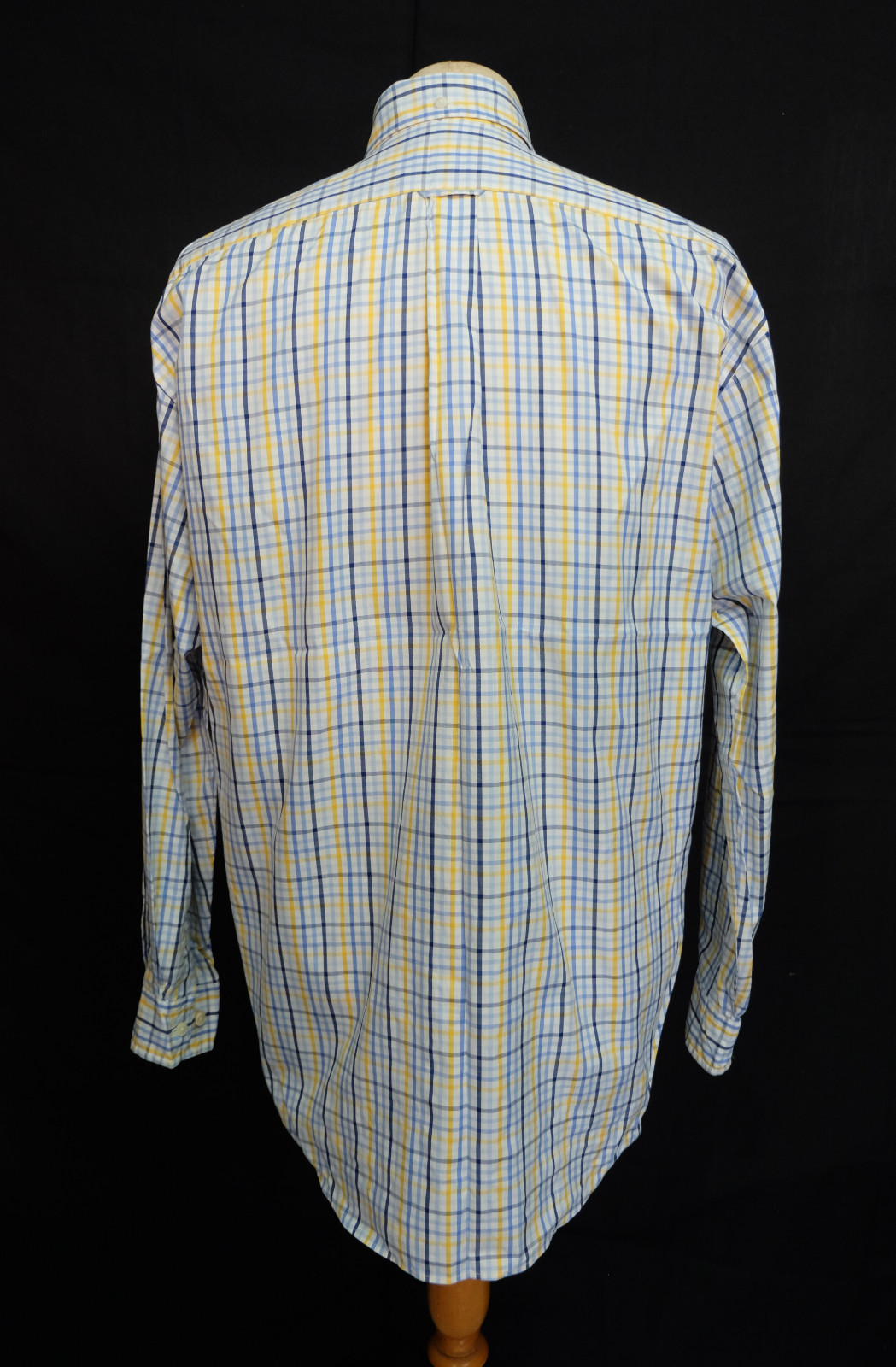 Faconnable Button Down Blue White Yellow Check Co… - image 5