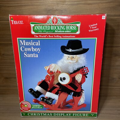 Telco Musical Cowboy Santa - Animated Rocking Horse 1995 Vintage | eBay
