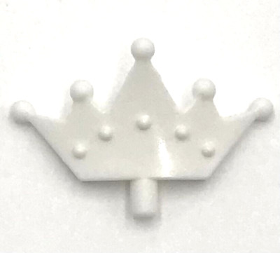 Lego New White Minifigure Crown Tiara 5 Points Rounded Ends Piece