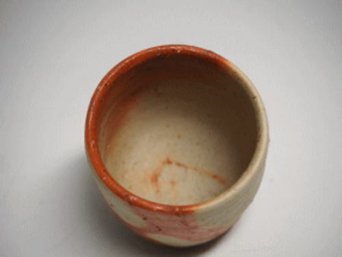 Bizen japanische Keramik Hidasuki Guinomi mit signierter Box von Tozo Konishi - Bild 5 von 7