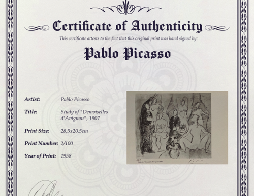 Pablo Picasso, Original Hand-signed Lithograph with COA & Appraisal of $3,500 - Picture 7 of 11