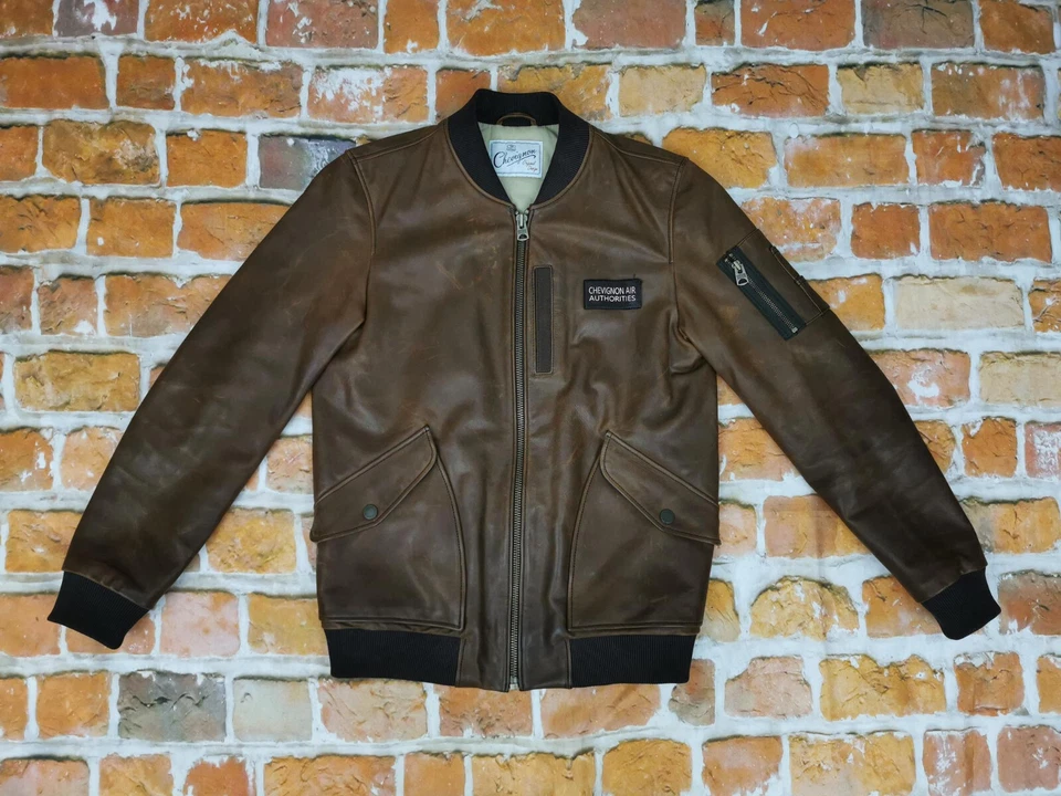 Chevignon Vintage Piloto Chaqueta de Cuero Especial Air Wear Hot Skies Talla: S - Imagen 2 de 4