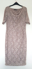 David Emanuel Beautiful Evening/Occasion Dress in Coffee Lace Design Size 12