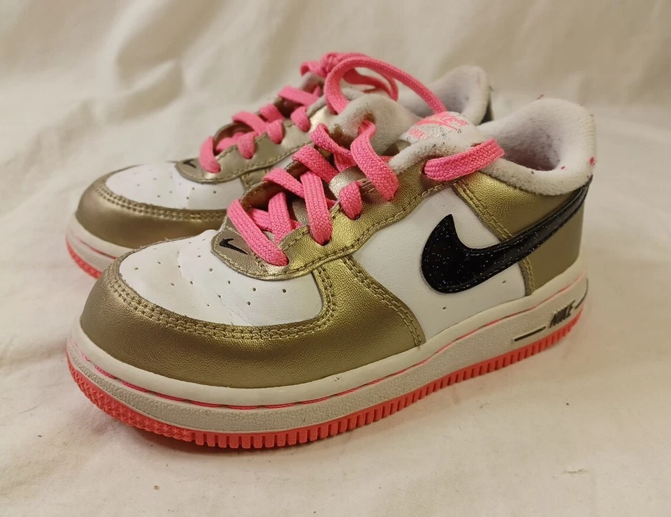 Air Force 1 TD детский размер 8.5C с коробкой розовое золото белый Nike ребенка ясельного возраста РЕДКАЯ 314221-108 - Изображение 4 из 4