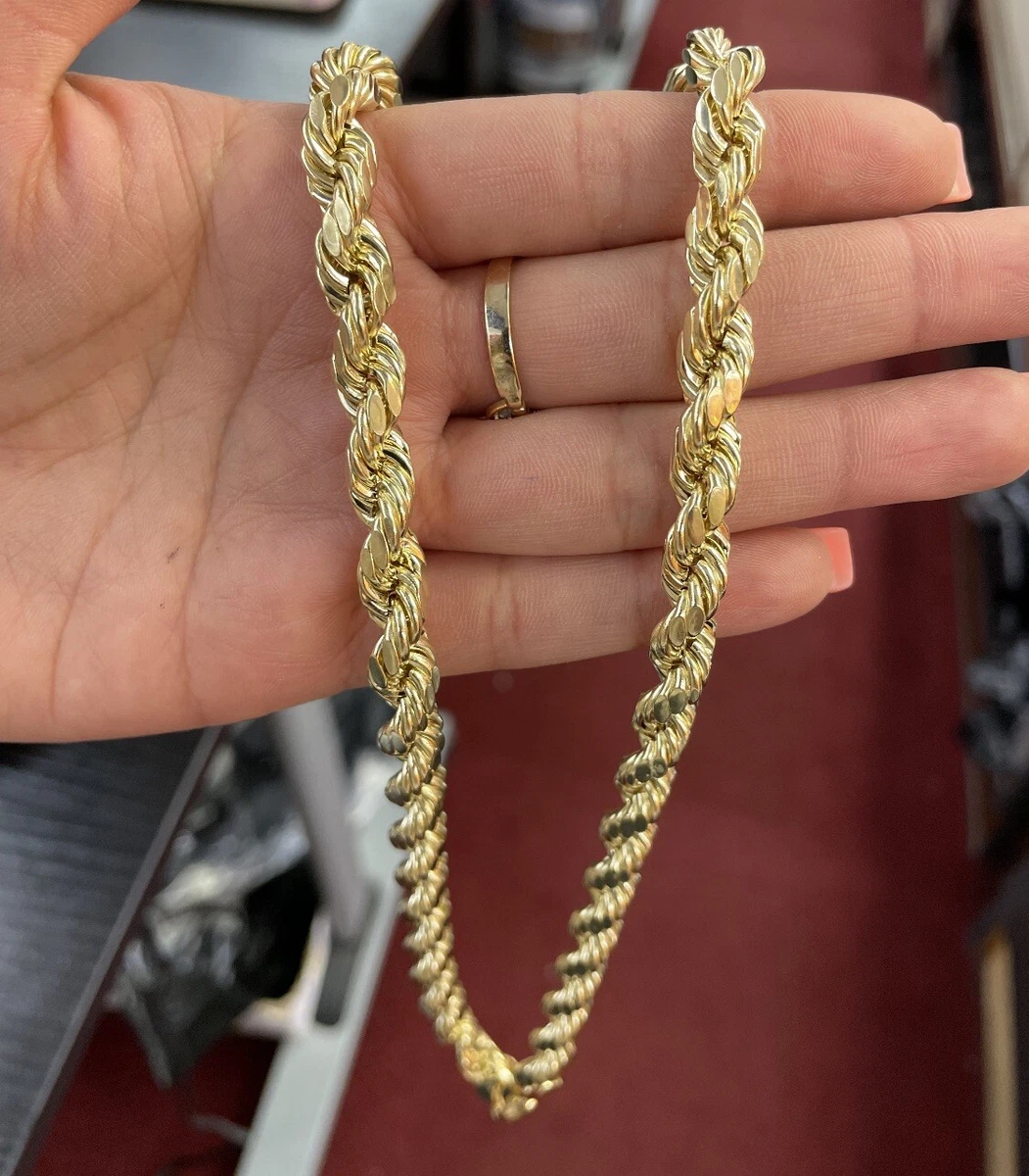 Thick white sale gold rope chain