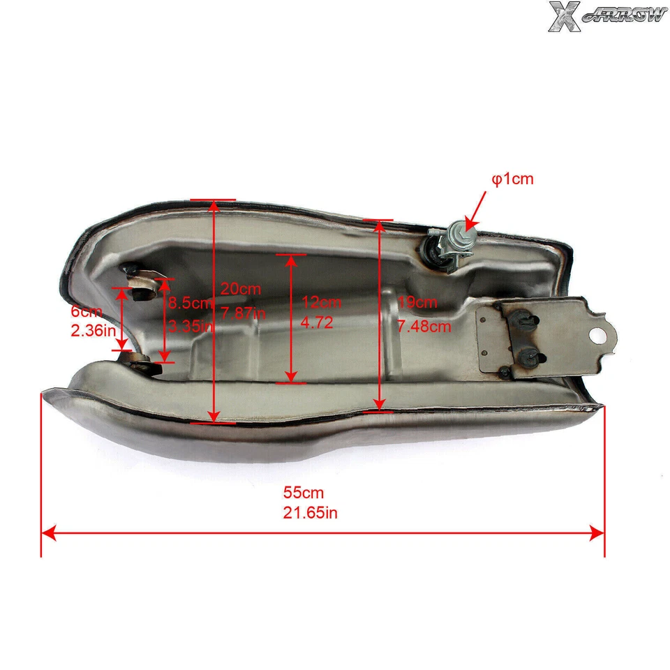 9L 2.4Gal Unfinished Cafe Racer Gas Fuel Tank Cap for Yamaha RD350 RD400 for BMW - Image 2 of 4