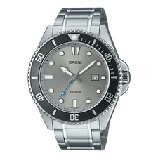 Casio MDV-107D-8AV 200M Stainless Steel Analog Mens Watch Black Gray MDV-107