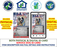 EMOTIONAL SUPPORT ANIMAL ID SINGLE SIDED ESA