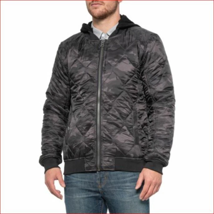 Projeek Raw men jacket hooded full zip 133570 black camo sz L $140