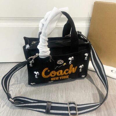 COACH x PEANUTS Cargo Tote Bag 26 Snoopy Print Black CBF70 outlet