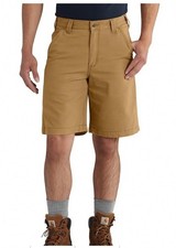 Carhartt Rugged Flex Size 44 10  Inseam Canvas Work Shorts NWT Tan