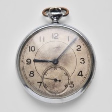 Vintage Pocket Watch Zim CHK 6 15 Jewels Mechanical Soviet Men 1950s