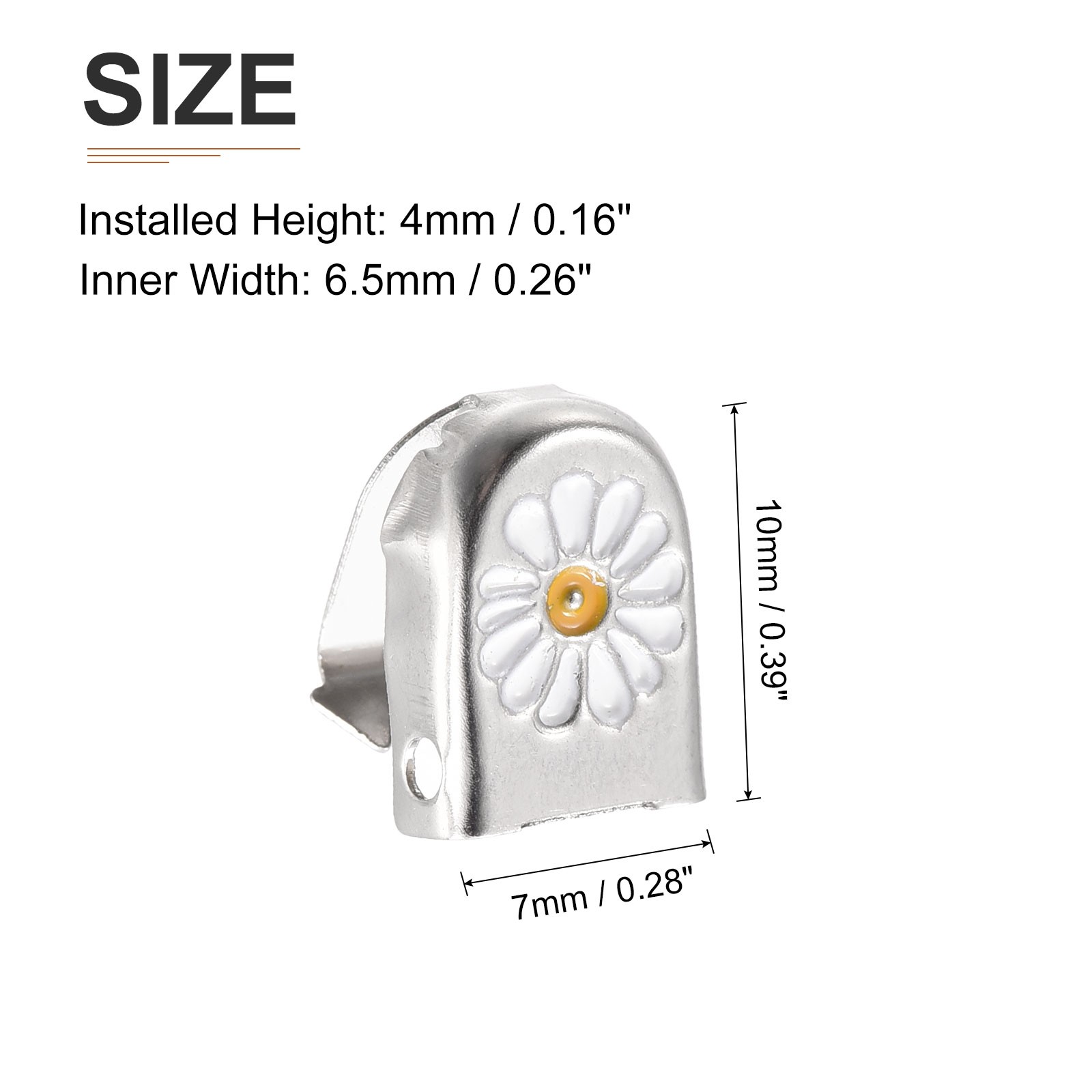 100Pack 10mmx7mm(LxW) Shoelace End Clips Copper Elastic Shoe Laces Clip Silver