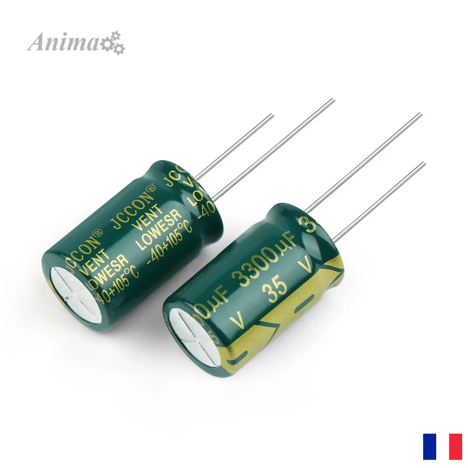 Condensateur chimique électrolytique radial faible ESR (1uF a 4700uF) 16V a 63V - Photo 4/4
