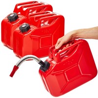 Bw® Metall Benzinkanister Mit Schraubverschluss 3X 10 Liter + AusgießEr - Rot