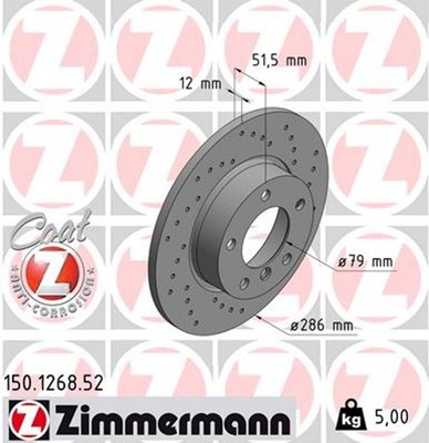 2x Bremsscheibe SPORT Z ZIMMERMANN 150.1268.52 für BMW E36 Z3 3er Compact 316