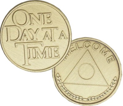 Za102.  Welcome AA Coin, One Day At A Time, Bronze.  BRM86