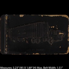 Brass Antique Semi Truck Trucker Driver Tractor Trailer Vtg 1960s Belt Buckle