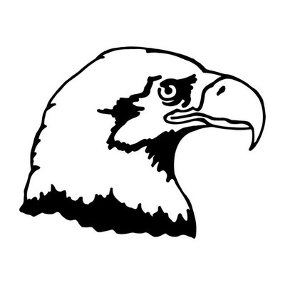 Bald Eagle Head Bird Decal Sticker Black Die Cut Vinyl