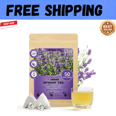 - Hyssop Tea Bags, 50 Count Caffeine-Free Herbal Tea Bags, Premium Hyssop, Suppo
