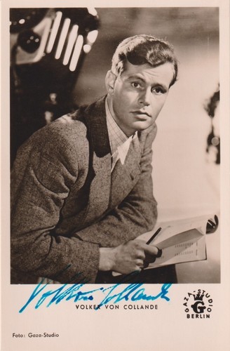 VOLKER VON COLLANDE Original Autogramm signierte KuB Postkarte 50er Jahre