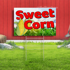 SWEET CORN Indoor Outdoor Yard Sign with metal stakes