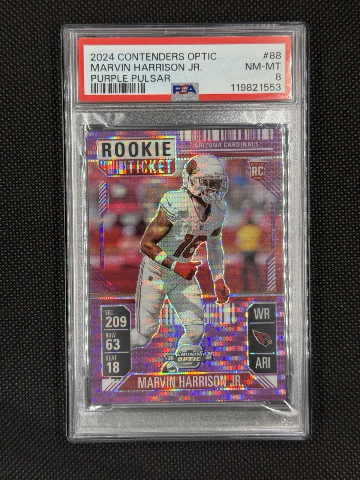 2024 Contenders Optic - Rookie Ticket Marvin Harrison Jr. #88 Purple Pulsar 37