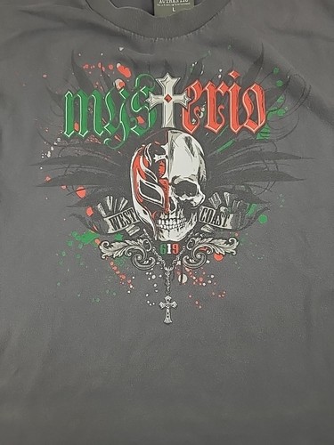 Wwe Rey Mysterio Shirt Youth Large 2007 West Coast 619 Grey Double Sided Y2K - Picture 2 of 15