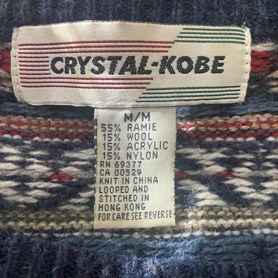 Suéter de Colección Cristal Kobe Mezcla de Lana Fair Isle Para Mujer Talla M Tejido Nórdico Crew Foto 3 de 4