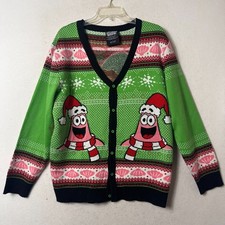 Cardigan maglione natalizio SpongeBob Patrick uomo taglia L Nickelodeon brutta festa