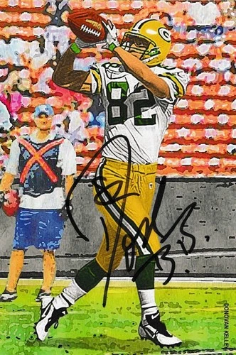 DON BEEBE SIGNED DONOVAN KELLEY CUSTOM 4x6 ART CARD AUTO~GREEN BAY PACKERS