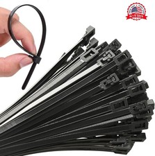100 Pack Releasable Reusable Zip Ties Nylon Cable Heavy Duty Wire Self Locking..