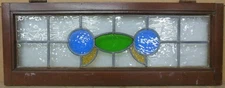 ABSTRACT OLD ENGLISH LEADED STAINED GLASS WINDOW TRANSOM 33.5" X 12.75"
