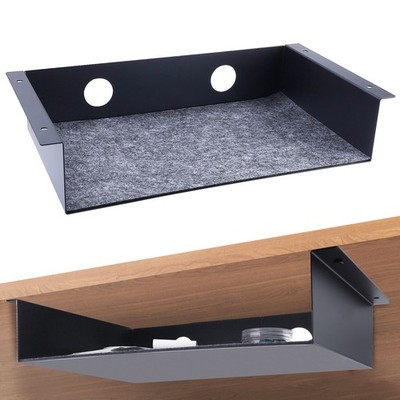 Patioer Under Desk Storage Shelf, Large Steel Under Desk Tray Mountable  Shelf
